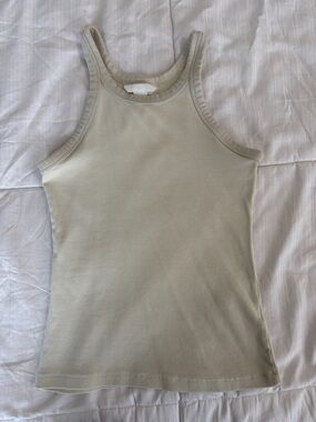 H&M Ribbed Tank Top in Light Beige